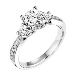 3-Stone Diamond Engagement Ring and Matching Band
