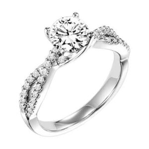 Diamond Prong Set Band with Twist Design