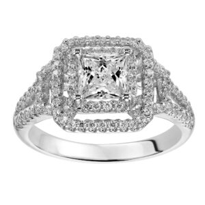 Princess Cut Double Halo Engagement Ring