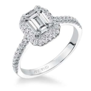 "Annie" Emerald Cut Engagement Ring