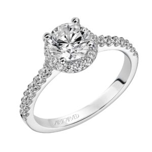 "Layla" Traditional Diamond Halo Engagement Ring