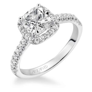 "Layla" Cushion Halo Engagement Ring