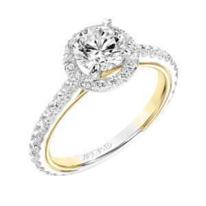 "Quinn" Two Tone Diamond Halo Engagement Ring