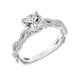 "Sweetpea" Twisted Diamond Shank Engagement Ring