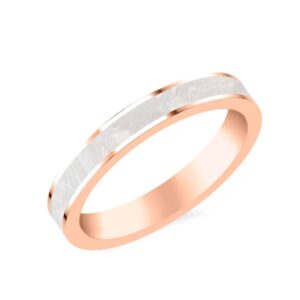 Rose Gold Wedding Band With Cerame Inlay