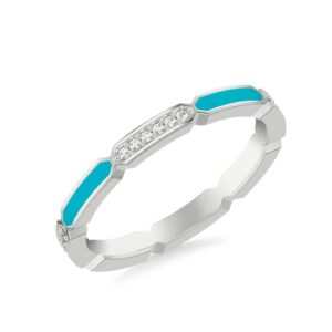 Diamond Band with Cerame Inlay