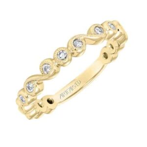 Scroll Motif Diamond Stackable Band